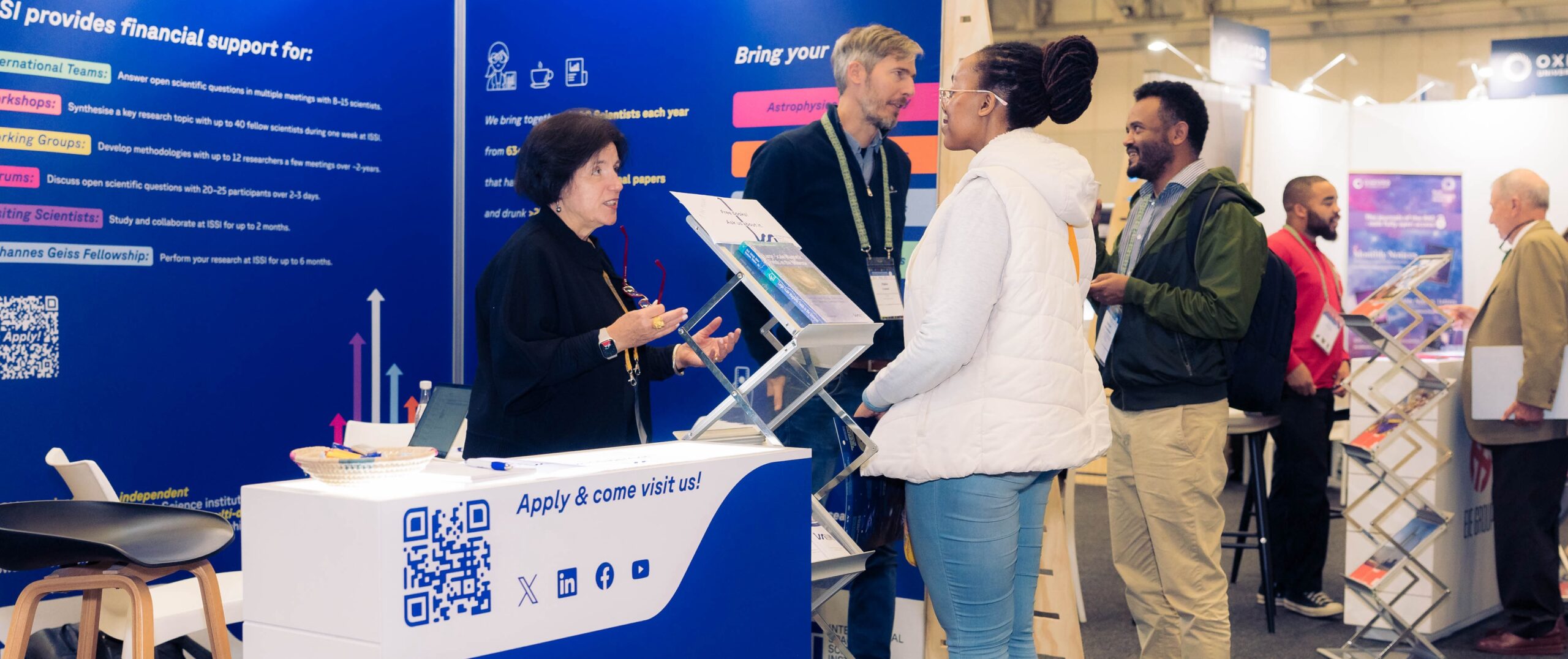 ISSI Bern at their exhibition booth at the IAU General Assembly 2024 in Cape Town, South Africa.