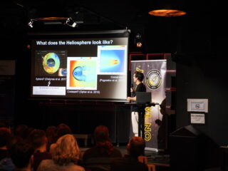 André Galli during Astronomy on Tap, Bern. Picture by AoT Bern, Ruben Tandon and Brian Magee.