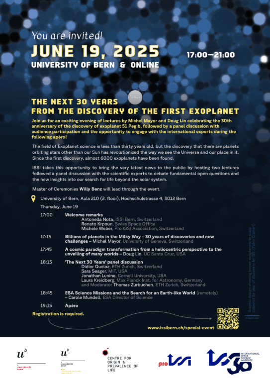 The next 30 years from the discovery of the first exoplanet poster with programme.