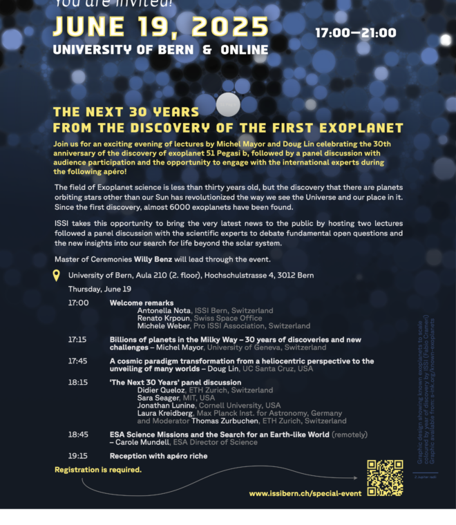 The next 30 years from the discovery of the first exoplanet poster with programme.