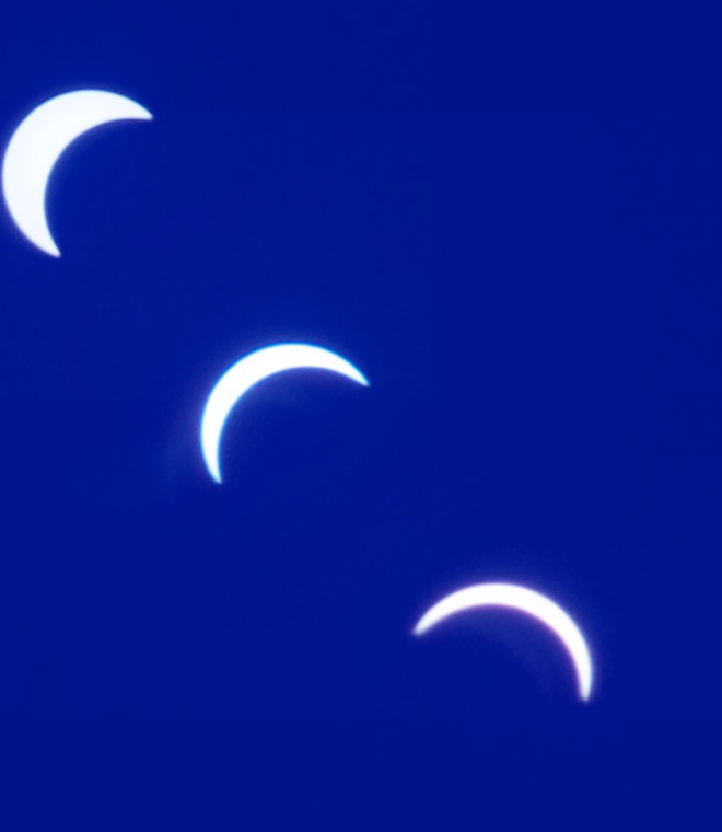 Composite image of the partial solar eclipse in Bern, Switzerland on August 12, 2026 by Fabio Crameri.