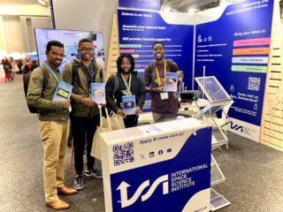 Distributing open-access space science at the ISSI Bern booth at the IAU General Assembly 2024 in Cape Town, South Africa.