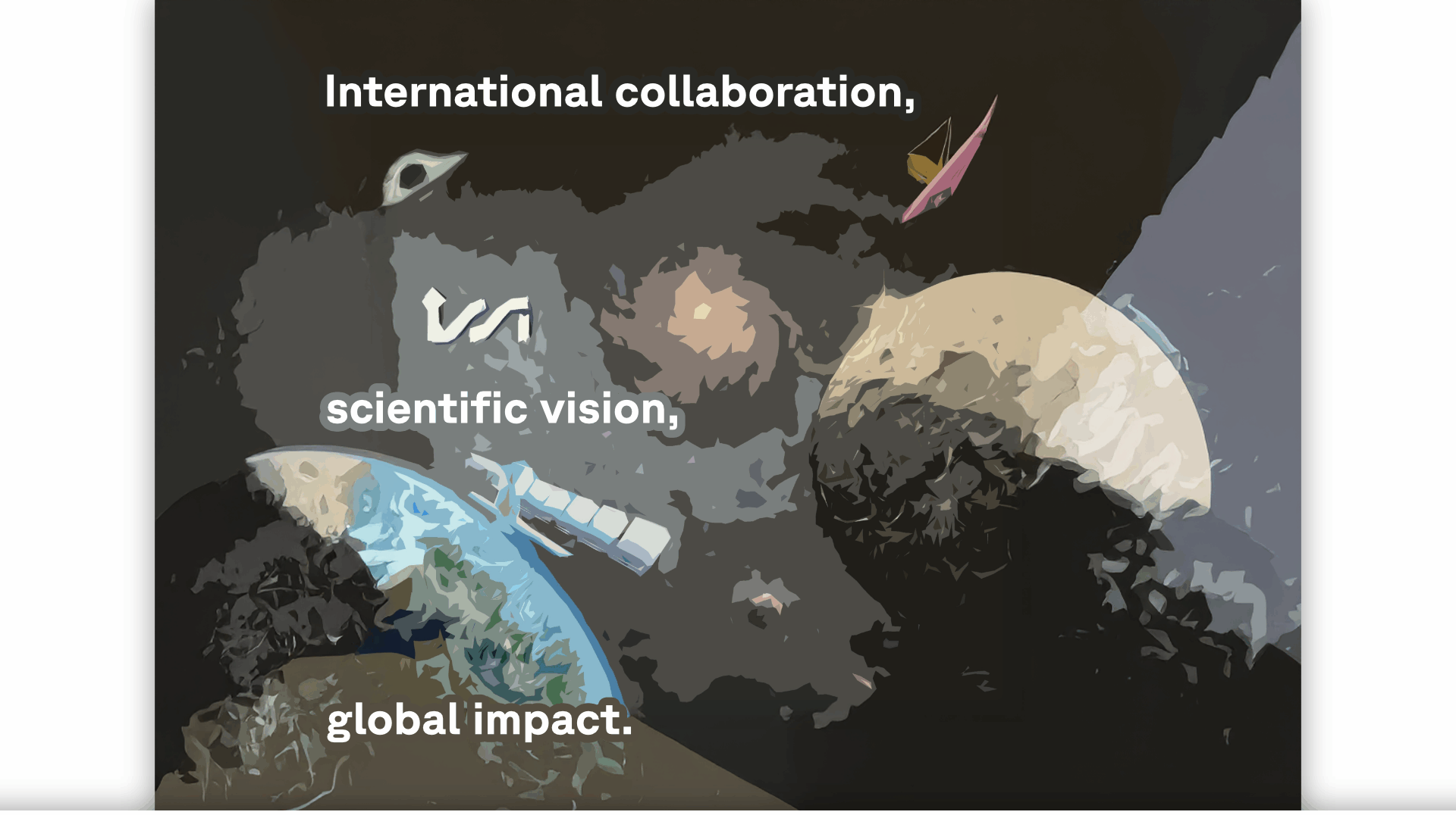 ISSI header graphic showing ISSI Mural and saying: "International collaboration, scientific vision, global impact."