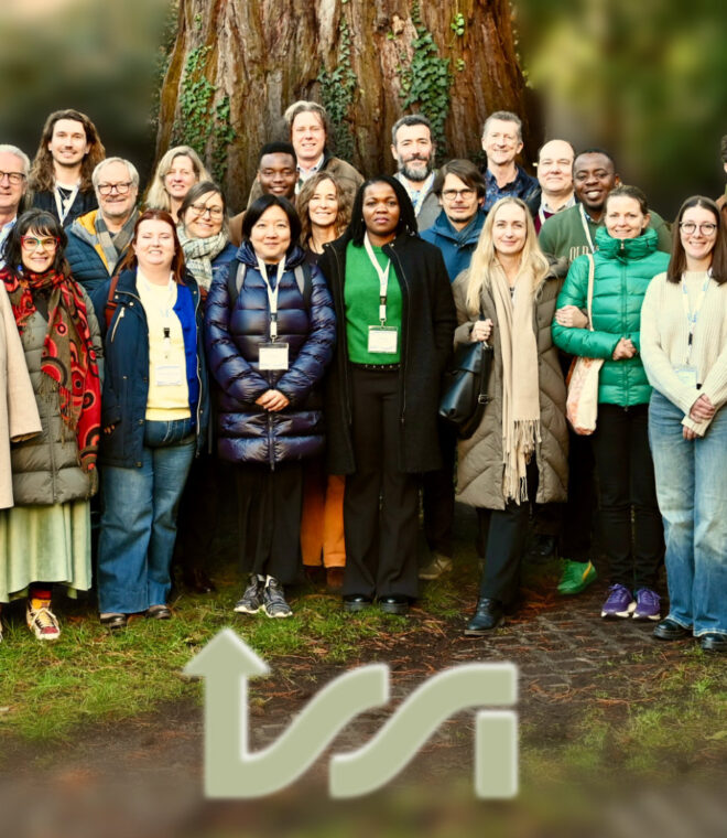 Group picture of the December 2025 ISSI Workshop on Opening up Earth Observations for Climate Adaptation. Photo and visual adjustments by Fabio Crameri, ISSI.