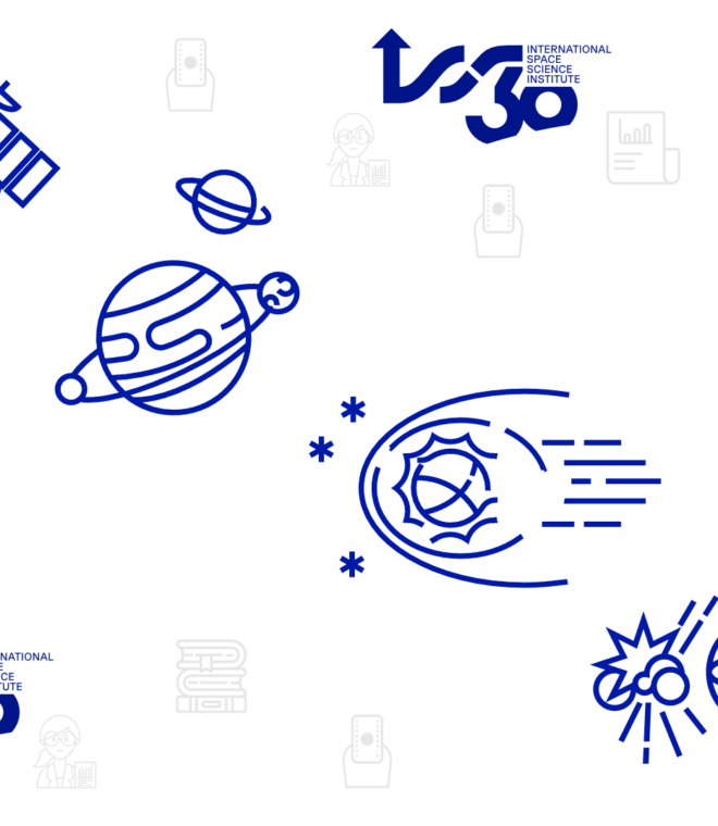ISSI Legacy artistically represented by various icons and symbols