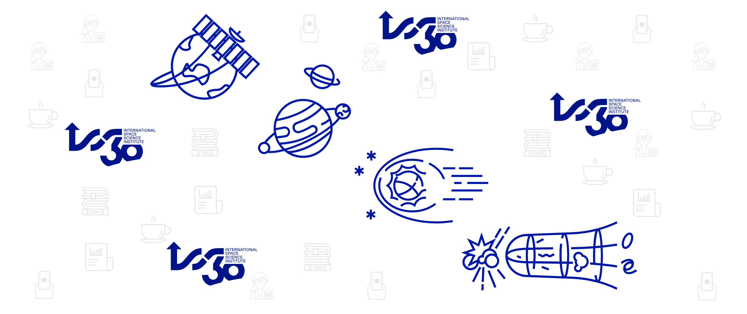 ISSI Legacy artistically represented by various icons and symbols