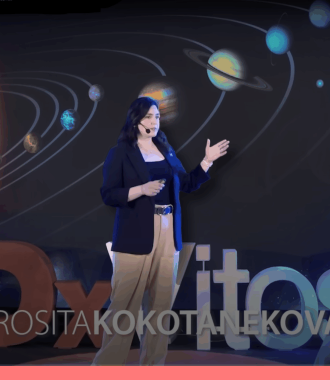 Illustration of a snapshot of the TEDxVitosha presentation presentation by Dr. Rosita Kokotanekova, Planetary Science Discipline Scientist at ISSI.