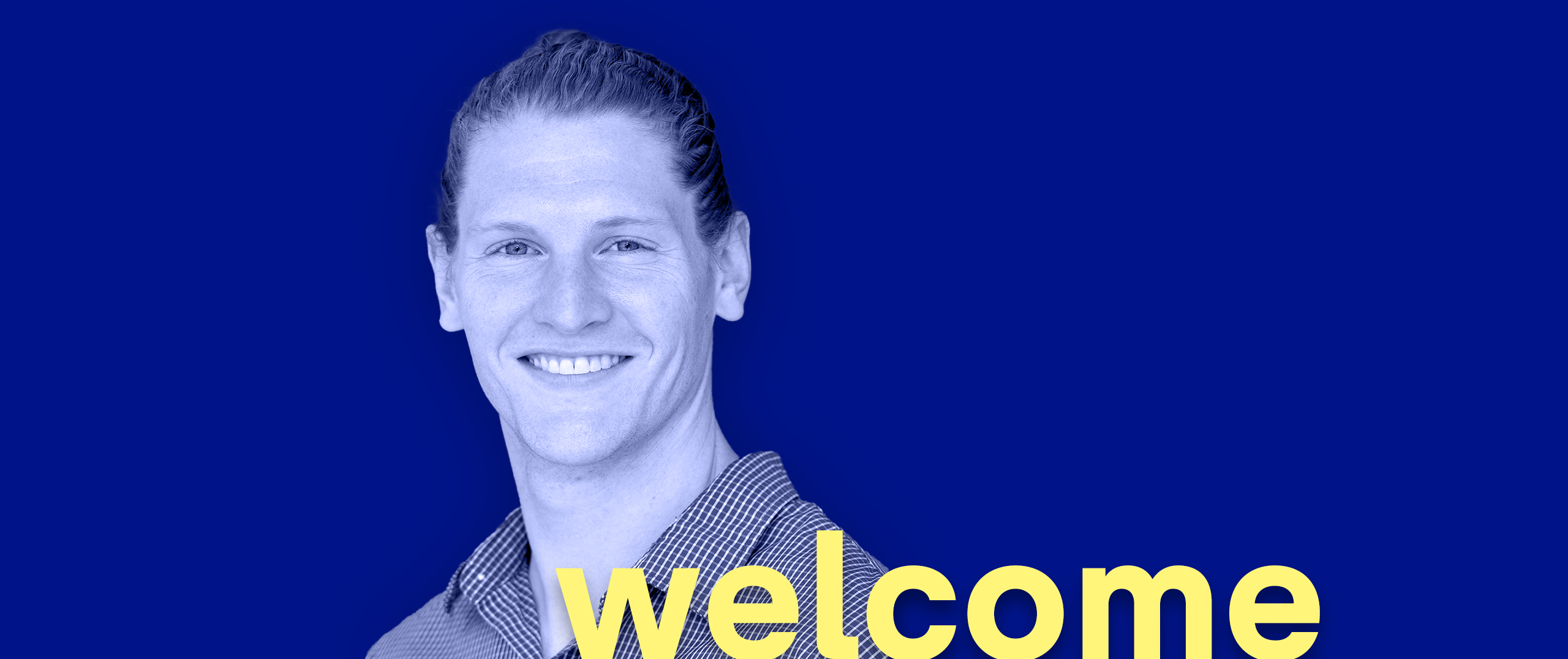 Portrait picture of Dr. Brian Welch on a blue background.